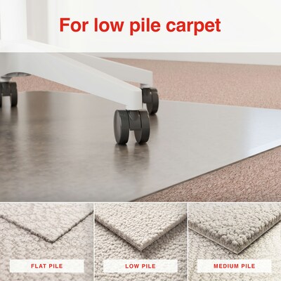 Quill Brand® Carpet BerberMat Chair Mat, 45" x 53'', Crystal Clear (20232-CC)
