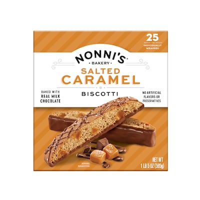 Nonni’s Salted Caramel Italian Biscotti Cookies, 5 oz., 25 Cookies/Box (NSD97670)