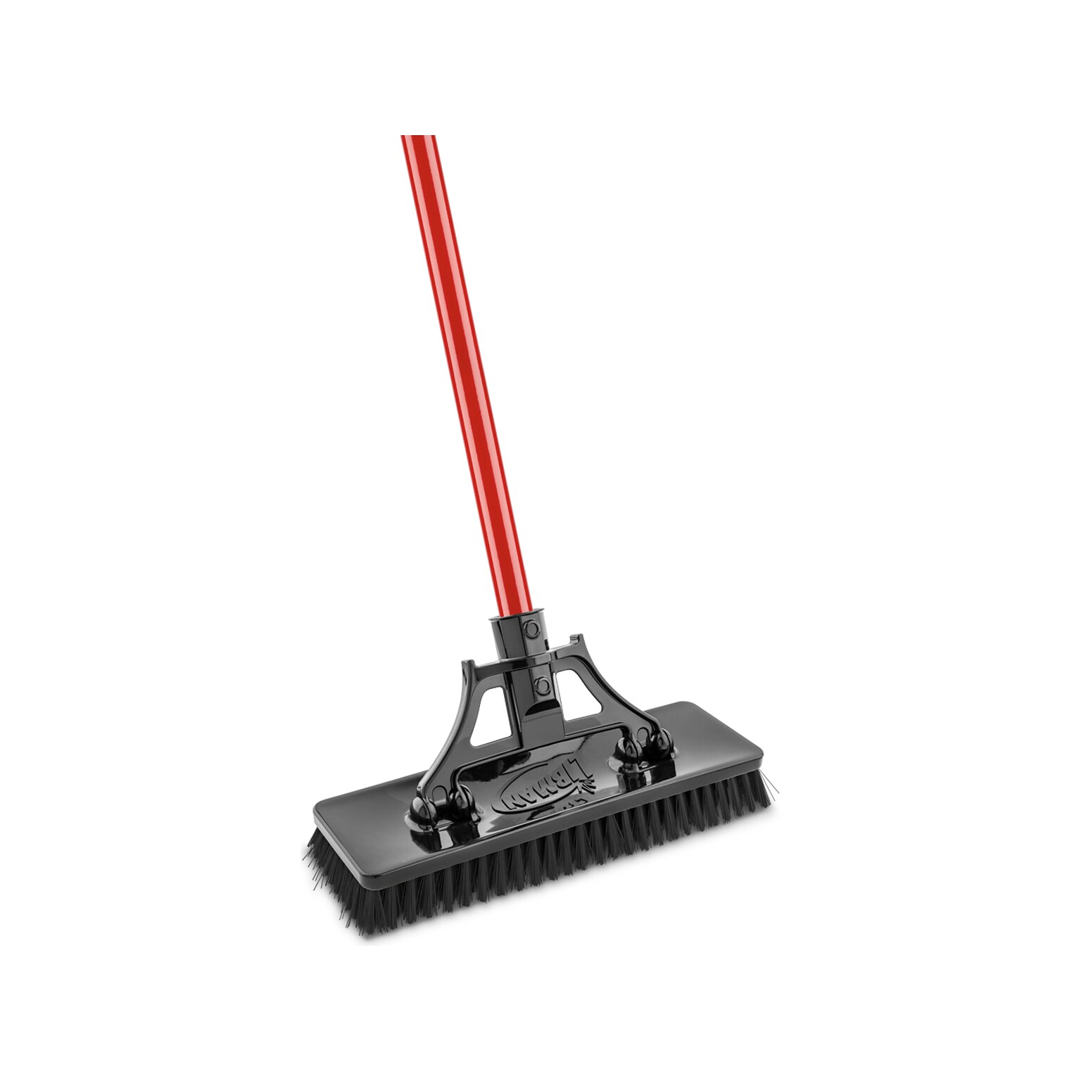 Libman 13.5 Polymer Industrial Heavy-Duty Floor Scrub, Black/Red, 4/Pack (1576)