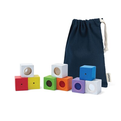 Plan Toys Wooden Activity Blocks, 9 Pieces/Set (PTS5531)