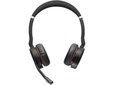 jabra Evolve 75 Bluetooth Headset, USB-C, MS Certified, Black (100-98510001-02)
