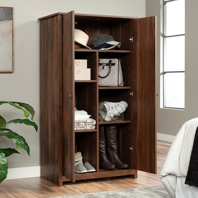 Sauder River Ranch 60"H Storage Cabinet with 5 Shelves, Grand Walnut (437321)