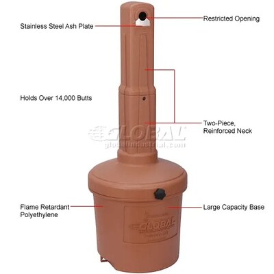 Global Industrial Outdoor Ashtray, 5 Gallon, Terracotta (245133RG)