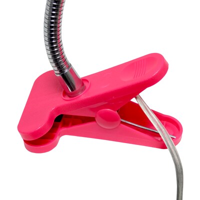 Creekwood Home Sleek Essentials 17.5" Adjustable Basic Clip On Reading Light with Flexible Gooseneck, Pink (CWD-1006-PN)