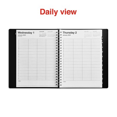 2025 Staples 8" x 11" Four-Person Daily Appointment Book, Black (ST58479-25)