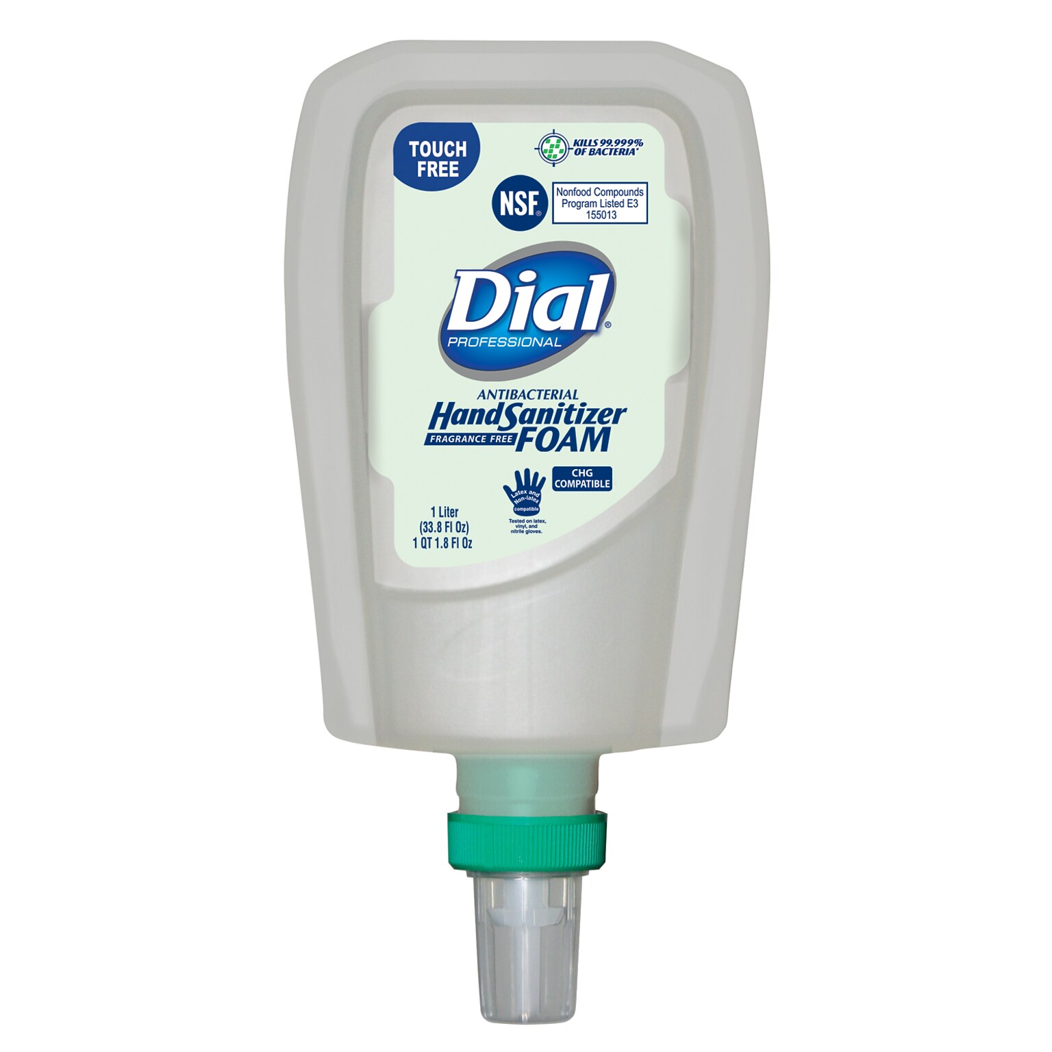 Dial Professional FIT Antibacterial Foaming Hand Sanitizer, Refill, 33.8 Fl. Oz., 3/Carton (DIA16694)