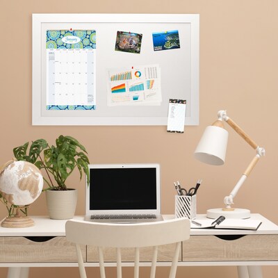 Excello Global Products Cork Bulletin Board, White Frame, 3' x 2' (EGP-HD-0519)