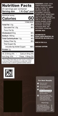 Cafe Escapes Dark Chocolate Hot Cocoa, Keurig® K-Cup® Pods, 24/Box (6802)