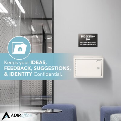 AdirOffice Steel Multipurpose Interoffice Mailbox Drop Box, Medium, White (631-02-WHI-PKG)