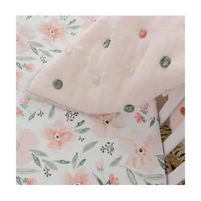 Crane Baby Parker Crib Fitted Sheet, Floral (BC-100CFS-1)