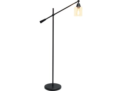 Lalia Home Studio Loft 55.5" Matte Black Floor Lamp with Cylindrical Shade (LHF-5021-BK)