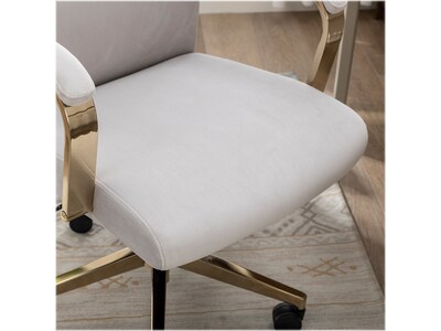 Thomasville Furniture Jolie Ergonomic Fabric Swivel Desk Chair, Light Gray (60068-LGRY)