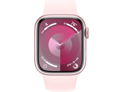 Apple Watch Series 9 (GPS) Smartwatch, 41mm, Pink Aluminum Case with Light Pink Sport Band, Medium/L