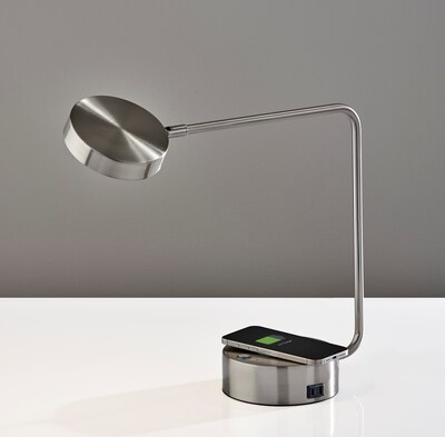 Adesso Viper Supercharger LED Desk Lamp, 15"H, Brushed Steel (2615-22)
