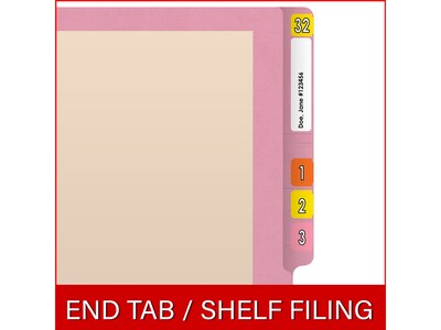 Medical Arts Press Reinforced End Tab File Folder, Straight-Cut, Letter Size, Manila/Violet, 50/Box (S-09473-PRP)
