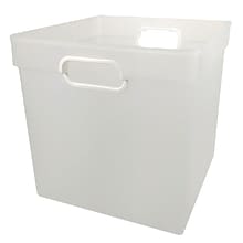 Romanoff Plastic Cube Bin, 11.5 x 11 x 10.5, Clear, Pack of 3 (ROM72520-3)