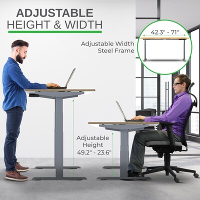 Uncaged Ergonomics Rise Up Electric Adjustable Height Desk Frame, Gray (Rug)