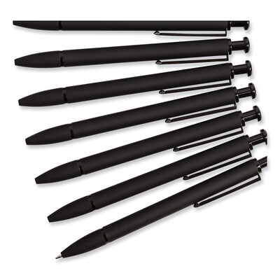 Monterey Soft Touch Ballpoint Pen, Retractable, Medium 1 mm, Black Ink, Midnight Barrel, 12/Pack (UBR3786U0124)