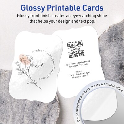 Avery Integrated Cards, 5 x 7, Glossy White, 20/Pack (95350)