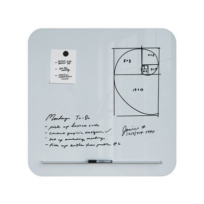 U Brands Magnetic Glass Dry-Erase Board, 35" x 35" (4848U00-01)