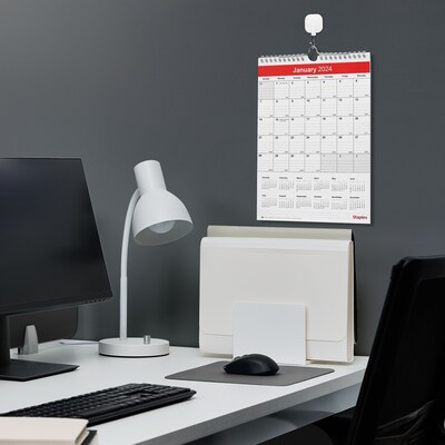 2025 Staples 8" x 11" Wall Calendar, Red/White (ST53922-25)