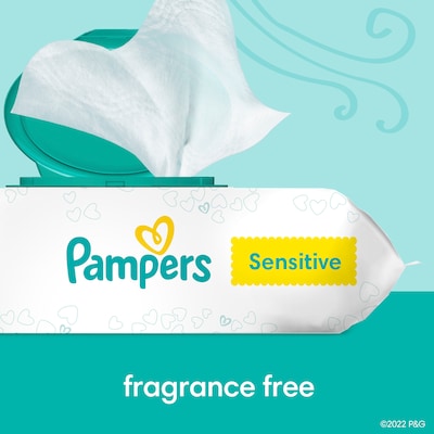 Pampers Baby Wipes Sensitive Perfume Free, 7X Refill Packs, 588/Carton (75461)