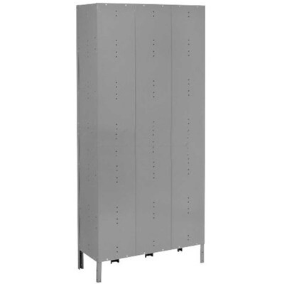 Global Industrial Infinity 78"H 2-Tier 3-Column Locker, Gray (968269GY)