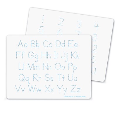 Flipside Products Double-Sided Dry Erase Learning Mat, 9 x 12, Letters & Numbers, 12/Pack (FLP2002