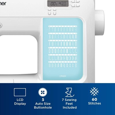 Brother Computerized Sewing Machine with  6-Piece Premium Sewing Thread Pack (CP60XSEW6-STP)