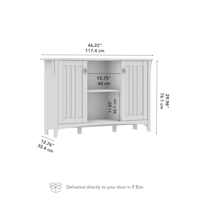 Bush Home Salinas Accent Storage Cabinet with Doors, Antique White (SAS147AW-03)