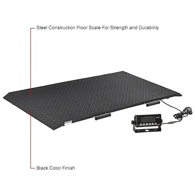 Global Industrial Digital Floor Scale w/ LCD Indicator & Stand, 2,000 lb. x 1 lb. (244244)