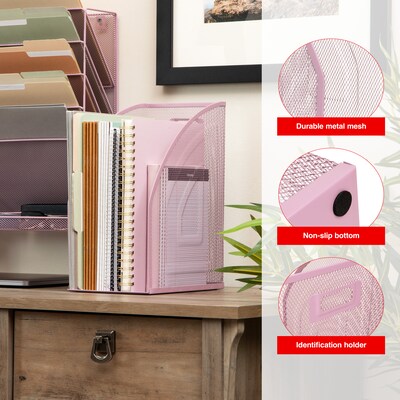 Staples Metal Mesh File Organizer, Dusty Pink, 2/Pack (ST63835)