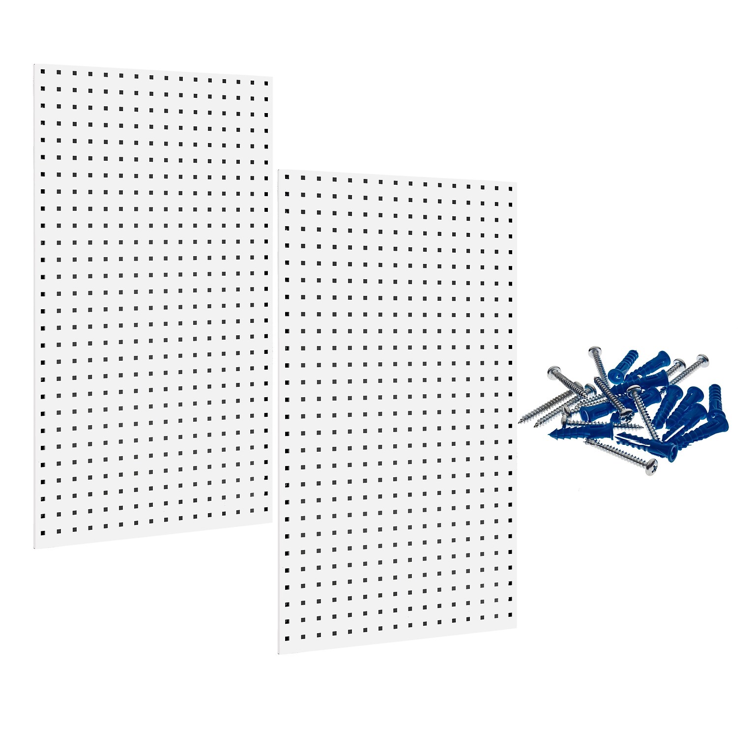 Triton Products Locboard 24 x 42-1/2 x 9/16 Steel Square Hole Pegboards, Set of 2 (LB2-W)