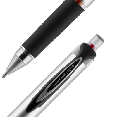 uni-ball 207 Impact RT Retractable Gel Pens, Bold Point, Red Ink, Dozen (65872)