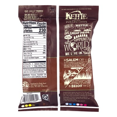 Kettle Brand Gluten Free Sea Salt Potato Chips, 1.5 oz., 24/Box (220-02567)