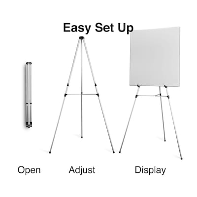 Quartet Aluminum Heavy-Duty Telescoping Easel, 66H, Silver