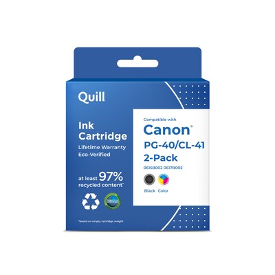 Quill Brand® Remanufactured Black/Color Standard Yield Ink Cartridge Replacement for Canon PG-40/CL-41 (0615B002/0617B002), 2/Pk
