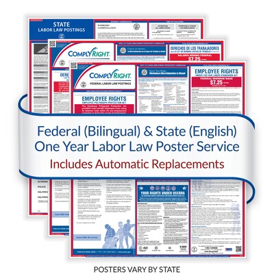 ComplyRight Federal (Bilingual) and State (English) Labor Law 1-Year Poster Service, Illinois (U1200