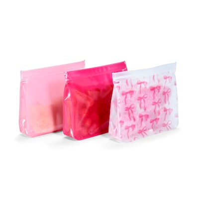 Fit & Fresh Reusable Sandwich Bags, Pink Satin Bows (8305S3819)