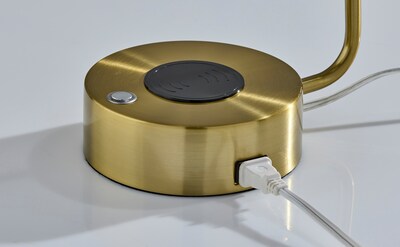 Adesso Viper Supercharger LED Desk Lamp, 15"H, Antique Brass (2615-21)
