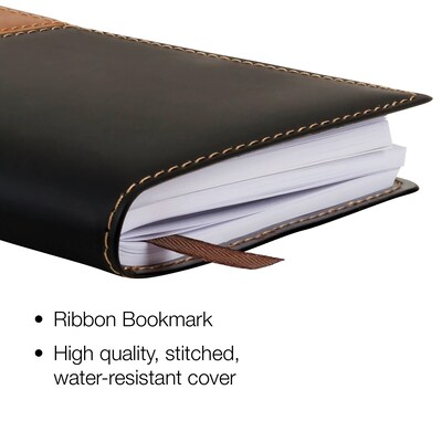 2026-2027 Excello Brands 5" x 8" Weekly & Monthly Planner, Paperboard Cover, Black/Brown (RRY27-PKT58-BN)