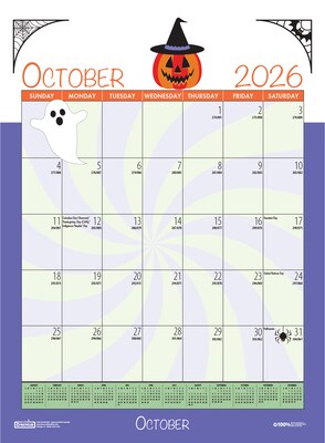 2026-2027 House of Doolittle Seasonal Holiday 12" x 16.5" Academic Monthly Wall Calendar (3395-27)