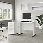Bush Business Furniture Studio A 36"W Small Computer Desk with 3 Drawer Mobile File Cabinet, White (STA005WHSU)