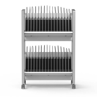 Luxor 32-Unit USB-C Open Charging Cart, White Powder-Coated Steel (CHMC006)