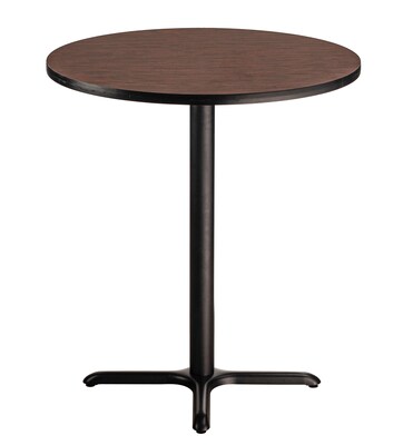 NPS CT Series 36 Round 42 Height Cafe Table, X Base, Black Frame/Mahogany Top (CT13636XBPBTMMY)