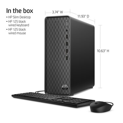 HP Slim Desktop Computer, Intel Core i3-1210, 8GB RAM, 256GB SSD, Mouse & Keyboard Included, Windows 11 Home
