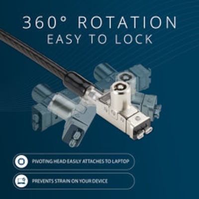 Kensington PortLock Custom Keyed Laptop Lock for Specialized USB-C Lock Slots, 6 ft. (K64547M)