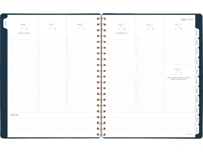 2024-2025 AT-A-GLANCE Signature 8.5" x 11" Academic Weekly & Monthly Planner, Faux Leather Cover, Navy (YP905A-20-25)
