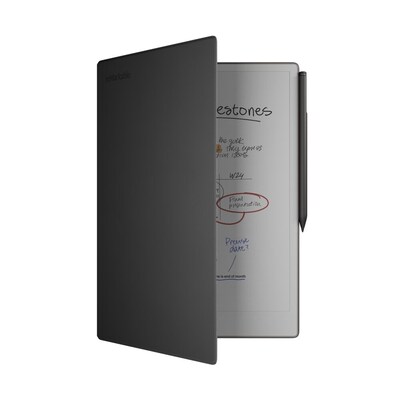 reMarkable Paper Pro 11.8 Tablet, WiFi, Linux, with Marker Plus & Black Leather BookFolio, Gray (RM