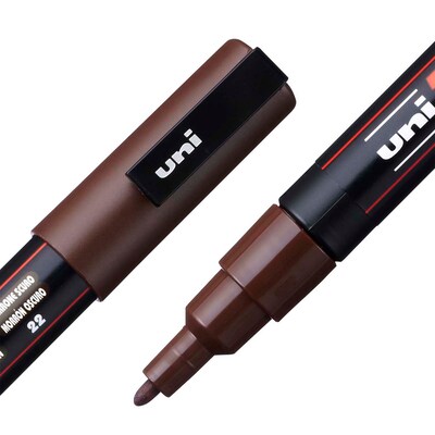 POSCA PC-3M Water Based Paint Marker, Fine Bullet Tip, Dark Brown, 3/Pack (UBCPC3MDARKBROWN-3)
